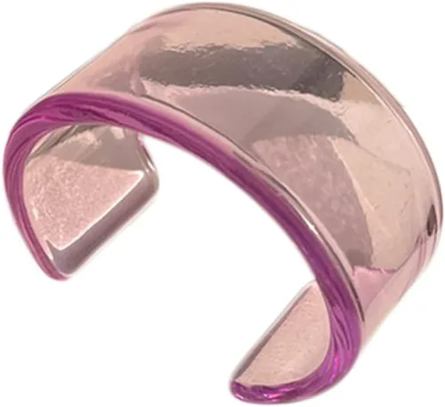 Pulsera abierta de resina acrílica ligera y colorida, transparente, gruesa, gruesa, delgada, cara ancha, resina acrílica para mujeres y niñas,