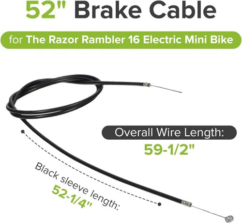 Miniatura 4 de AlveyTech Cable de freno de 52" para la mini bicicleta eléctrica Razor Rambler 16