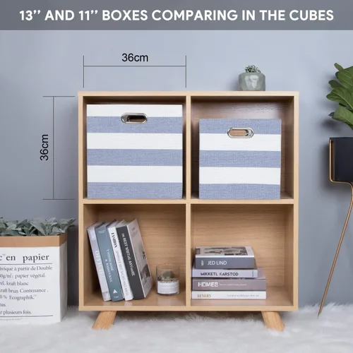 Miniatura 4 de Posprica - Cestas organizadoras de almacenamiento, 11×11 cubos plegables de almacenamiento de tela con cajones para guarderías, oficinas, armarios
