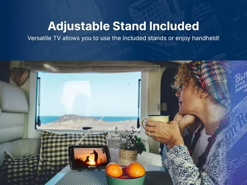 Miniatura 7 de Emerson Televisor portátil de 7 pulgadas con antena – Mini HDTV alimentado por batería recargable, sintonizador digital ATSC, entrada HDMI USB AV