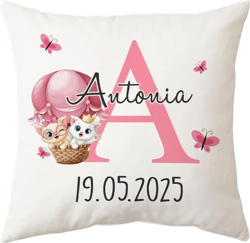 Miniatura 16 de Hyturtle Almohada personalizada para niños y niñas (inserto incluido) Regalos - Cojín de guardería - Nuevo regalo para bebé niño niña - Almohada