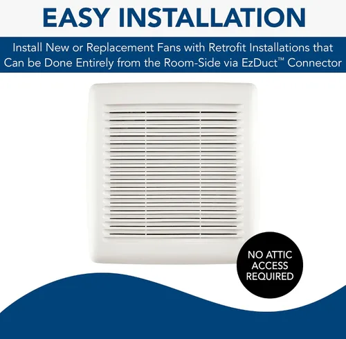 Miniatura 6 de Broan-NuTone AE50 - Ventilador de ventilación con instalación en el lado de la habitación, Certificado ENERGY STAR, para techo o pared, 50 CFM, 0.5