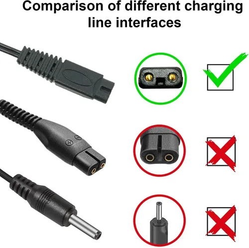 Miniatura 3 de LinMei Solo - Cable de carga de repuesto para cabezal y afeitadora para hombre, recortadora eléctrica con cepillo limpio Negro
