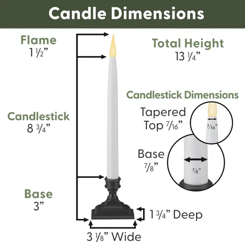 Miniatura 5 de 612 Vermont Velas LED para ventana con pilas y temporizador con control remoto, blanco cálido parpadeante o encendido constante, VTR1660A-4