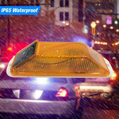 Miniatura 4 de Luz de advertencia estroboscópica solar: Lámpara de advertencia LED sensible de alto brillo impermeable IP65 intermitente faro de barricada Luz Wihte