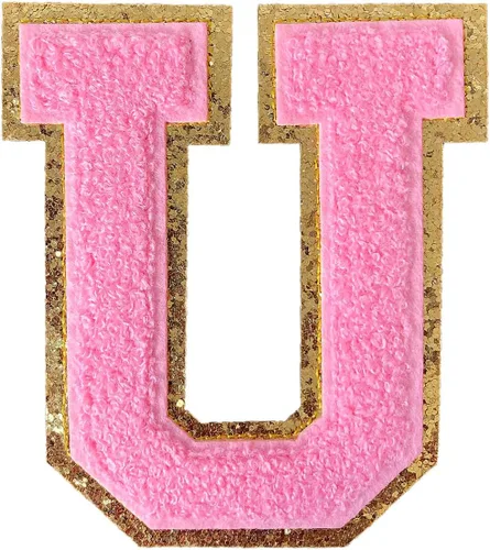Miniatura 108 de GYGYL - 3 parches de letras deportivas de felpilla con purpurina, parches para planchar de tamaño grande para decoración de disfraces