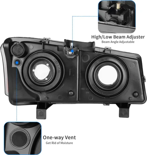 Miniatura 3 de DWVO Conjunto de faros delanteros compatible con Chevy Silverado Avalanche 1500 1500HD 2500 2500HD 3500 Faro 2007 Silverado 1500 2500 3500 Carcasa