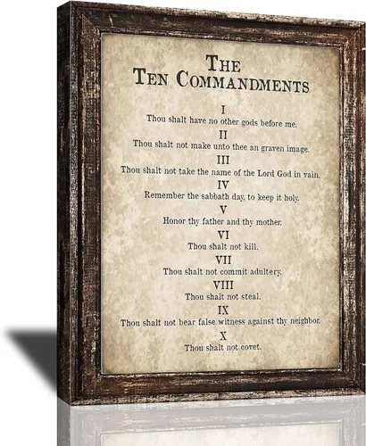 Miniatura 11 de Arte de pared de 10 mandamientos, impresiones en lienzo de diez mandamientos, póster de versículos de la Biblia, regalos religiosos cristianos