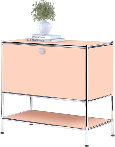 Miniatura 9 de Mesa auxiliar de metal con puerta de solapa, 27.5 pulgadas de altura, muebles modernos de bricolaje para el hogar, oficina, vestíbulo, dormitorio