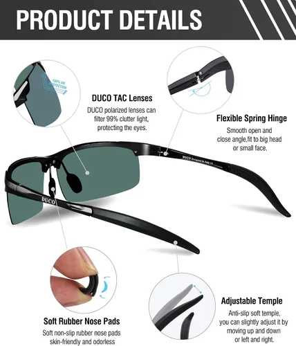Miniatura 44 de Duco - Gafas de sol deportivas polarizadas para hombre con protección UV 8177s