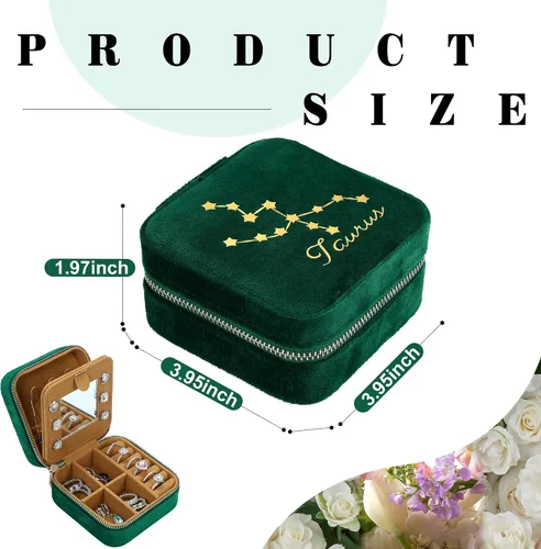 Miniatura 4 de Joyero Constellation para niñas y mujeres, joyero de viaje de terciopelo de felpa Joyero de viaje para mujer Estuche de viaje pequeño para joyería