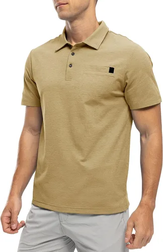Miniatura 2 de Rdruko Polo de golf para hombre, manga corta, ajuste seco, cuello con bolsillo, tenis, trabajo, casual