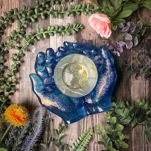 Miniatura 3 de FUNSHOWCASE Manos grandes ahuecadas y bolas de esfera de resina epoxi moldes de silicona, hacer cenicero, plantador, vela, bandeja de baratija