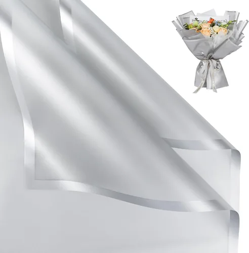 Miniatura 40 de NESCCI Papel de regalo de flores de 20 hojas, papel de regalo de ramo floral impermeable, suministros de floristería, papel de embalaje para boda