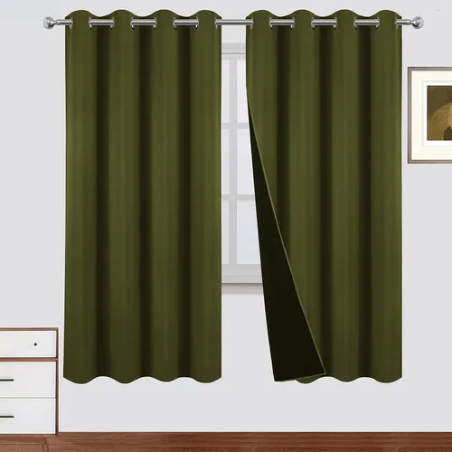 Miniatura 77 de LEMOMO Cortinas 100% opacas de 52 x 95 pulgadas, 2 paneles de oscurecimiento con aislamiento térmico para dormitorio Negro