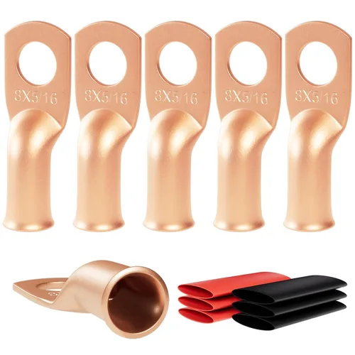Miniatura 30 de 6 piezas 1/0 AWG - 1/2" (M12) Sanuke Terminales de anillo para cable de alambre con conectores de extremos resistentes para cable de batería, ojales