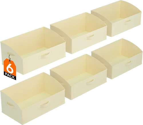 Miniatura 19 de Lifewit - Cestas organizadoras para armario, cestas trapezoidales medianas de almacenamiento para estante, paquete de 6 unidades, cestas