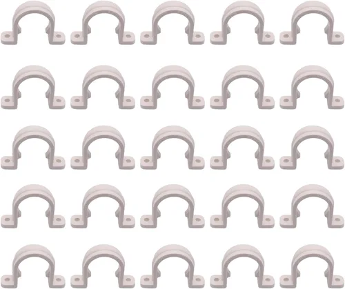 Miniatura 19 de Correa de tubo de PVC de 2 pulgadas, abrazaderas de tubo de conducto de 2 agujeros, soportes de tubería de plástico (gris, 10 piezas)