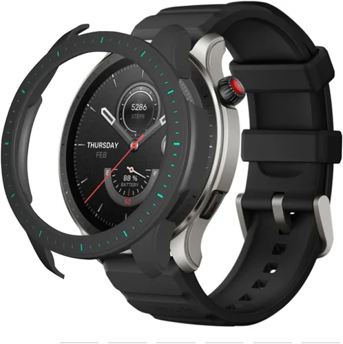 Funda protectora para Amazfit GTR 4, a prueba de golpes, duradera, de policarbonato duro, accesorios para Amazfit GTR 4 Smartwatch (negro y azul)