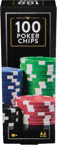 Miniatura 6 de Spin Master Games, Cardinal Classics, juego de fichas de póquer de 100 piezas, juego de mesa familiar clásico, juego de póquer para principiantes
