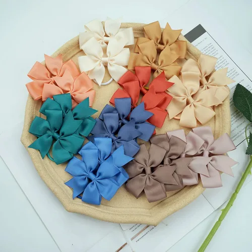 Miniatura 5 de 40 lazos para el pelo con cinta de grogrén boutique de 3 pulgadas, lazos elásticos para el cabello, bandas para el cabello para coleta, en pares 20