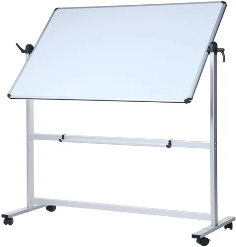 Miniatura 2 de VIZ-PRO Pizarra magnética móvil de doble cara, marco y soporte de aluminio de 60 x 48 pulgadas, con 12 marcadores