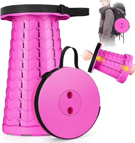 Miniatura 8 de Qiguet Taburete plegable, silla plegable, silla portátil mejorada con capacidad de carga de 400 libras, taburete portátil para camping, pesca