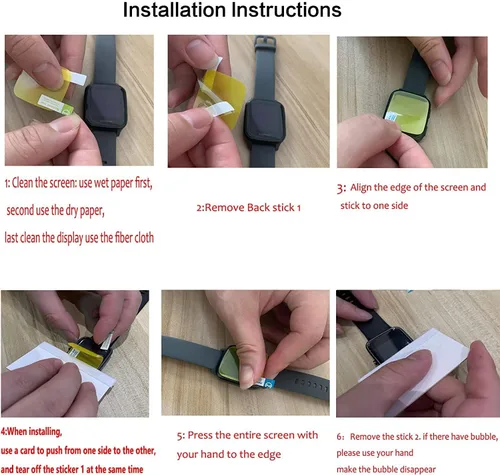 Miniatura 5 de Lamshaw Protector de pantalla compatible con MILOUZ Smart Watch, [6 unidades] Película transparente de TPU de cobertura completa compatible