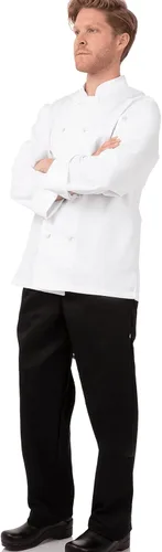 Miniatura 2 de Chef Works Abrigo de chef Burdeos para hombre