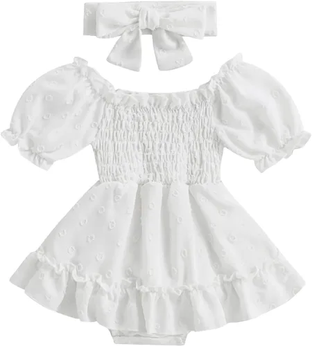 Miniatura 21 de Mameluco de verano para niña, sin mangas, vintage, con burbujas, vestido de mameluco lindo y diadema