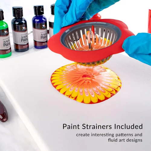 Miniatura 3 de WA Portman - Juego de 38 pinturas acrílicas listas para verter - 6 botellas de kits de pintura acrílica para adultos - Juegos completos de pintura