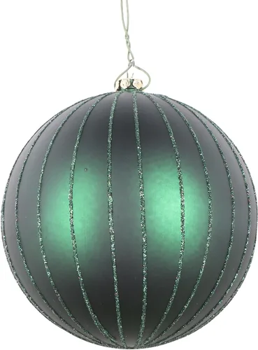 Miniatura 36 de Vickerman Adorno navideño de bola de avena mate con purpurina de 5 pulgadas. Incluye 4 piezas por bolsa.