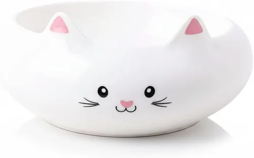 Cuencos para gatos, tazón de comida para gatos, cuencos de cerámica lindos para gatitos para comida y agua 7.1oz, plato pequeño para alimentación de