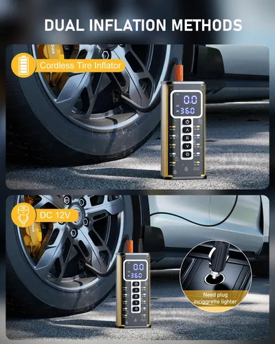 Miniatura 6 de Compresor de Aire Portátil Inflador de Neumáticos, Compresor de Aire de 150 PSI para Neumáticos de Coche, Inflador de Neumáticos Portátil para Coche