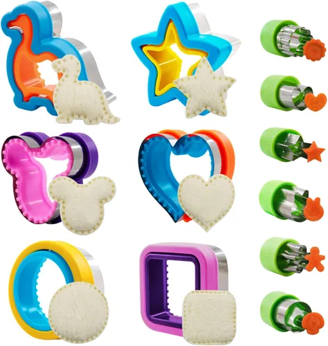 Juego de cortador y sellador de sándwich, cortador de sándwich para niños, formas de corazón de dinosaurio sin corteza para niñas y niños,