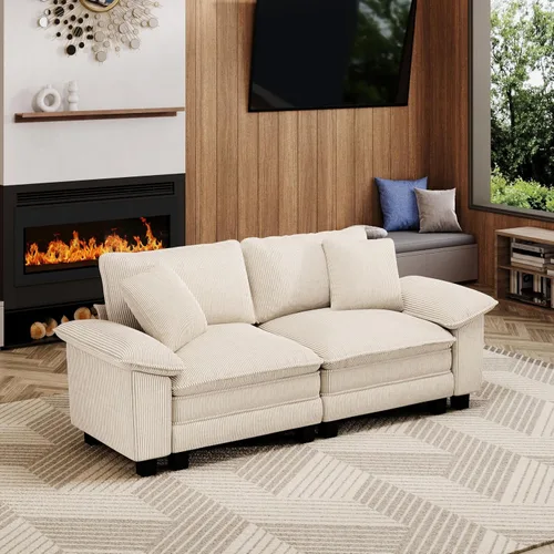 Miniatura 56 de MIXPATIO Sofá modular en forma de L de 123 pulgadas con cojines de nube, juego de sofá modular de asiento profundo con 4 asientos y 1 otomana, Gris