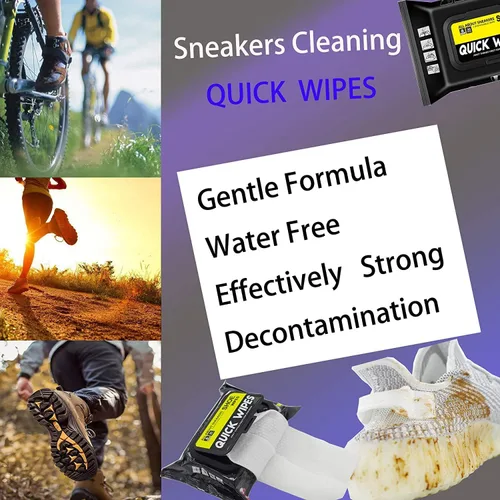 Miniatura 2 de mygezi 2 paquetes de 60 toallitas limpiadoras para zapatos y zapatillas de deporte, toallitas rápidas desechables para llevar, portátiles, eliminan
