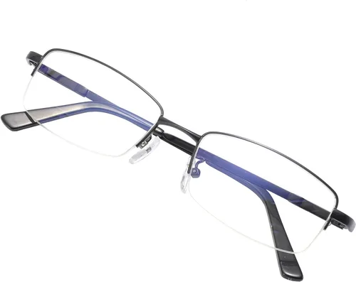 Miniatura 4 de Gafas de bloqueo de luz azul para computadora para hombres y mujeres, gafas de juego de computadora, marco metálico a medio armazón, lente