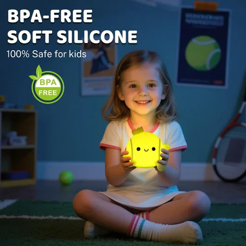 Miniatura 3 de Attivilife Luz Nocturna de Tenis, Regalos de Pelota de Tenis para Niños, Lámpara LED Táctil Regulable Recargable para Decoración de Guardería y Mesa