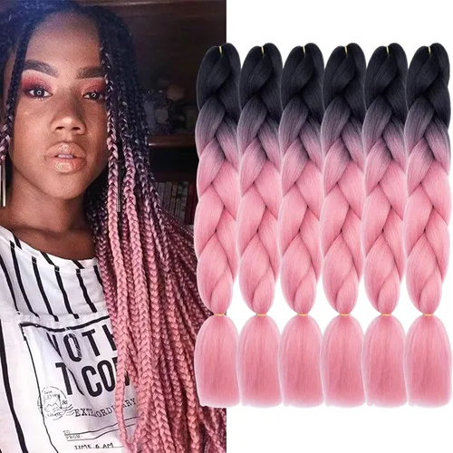 Miniatura 23 de Beige (613#) 6 paquetes de cabello trenzado de 24 pulgadas, de fibra sintética, sin picazón, extensiones de cabello para trenzar jumbo, textura
