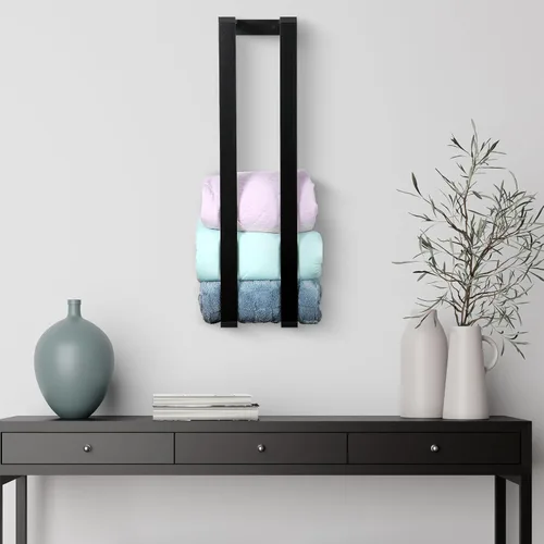 Estante de pared para mantas: estante flotante para sala de estar y dormitorio, soporte rústico para mantas montado en la pared, organizador de ropa