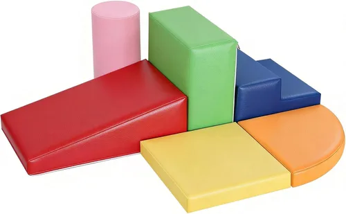 JungleDove Juego de 6 piezas de bloques de escalada de espuma para bebés - Juguetes de escalada para bebés para niños pequeños en interiores -