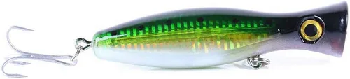 Miniatura 2 de Señuelo de agua con parte superior grande de 4.75 pulgadas/1.5 onzas, señuelo de sello artificial 3D para ojos duros con ganchos y anillo para agua