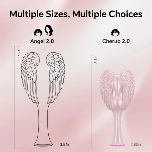 Miniatura 2 de Tangle Angel Cherub - Mini cepillo desenredante para niños, antiestático, suave, desenredante, para cabello húmedo, seco, rizado, grueso, liso u
