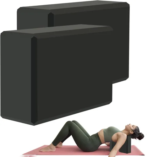 Miniatura 7 de Bloque de yoga – Espuma EVA de soporte sin látex – Superficie suave antideslizante con bordes biselados para yoga, pilates, meditación – Accesorios
