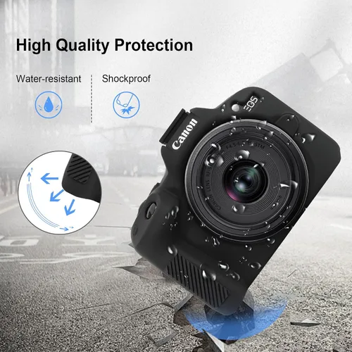 Miniatura 6 de Canboc Funda de silicona para cámara Canon EOS R50 sin espejo, R50 funda protectora de silicona suave, color negro (solo funda)