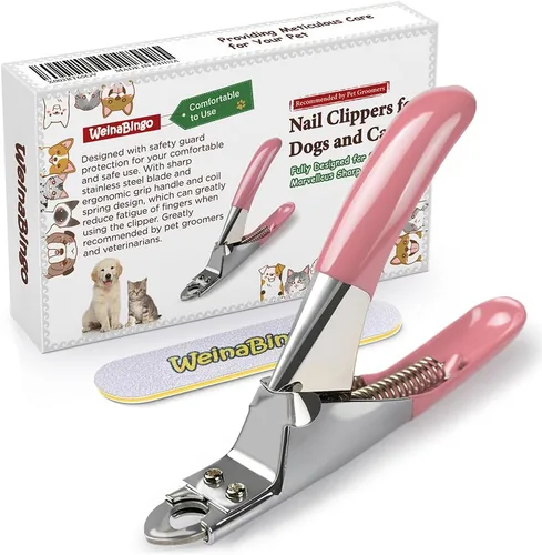 Miniatura 9 de Cortaúñas para perros y gatos, recortador profesional de garras para mascotas con lima de uñas gratis, hoja afilada de acero inoxidable, asas