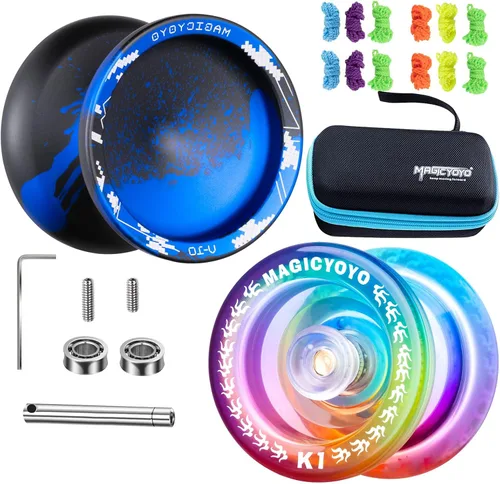 Miniatura 9 de MAGICYOYO V10 Yoyo de dedo giratorio profesional de metal Yoyo de doble propósito sensible y no sensible con estuche de almacenamiento + guante