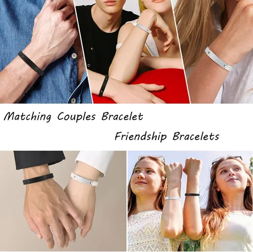 Miniatura 2 de XUANPAI Pulseras a juego para parejas mujeres y hombres, pulseras largas para él y ella, de relación, de aniversario, Navidad, regalos de cumpleaños