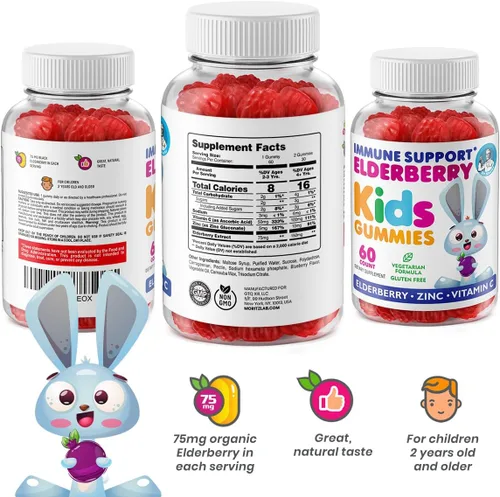 Miniatura 2 de DR. MORITZ Gomitas de saúco para niños y niños pequeños, refuerzo del sistema inmunológico, apoyo a la salud con extracto de bayas de saúco